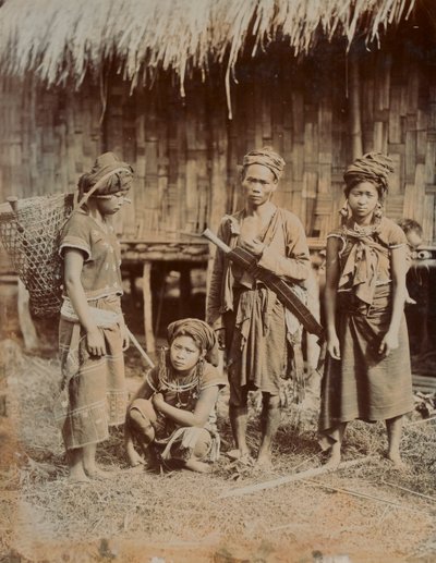 Kanon, Gentleman und drei Damen, 1905 von English Photographer